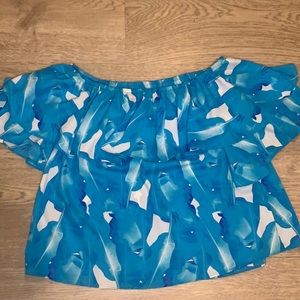 Blue Beachy OTS Top